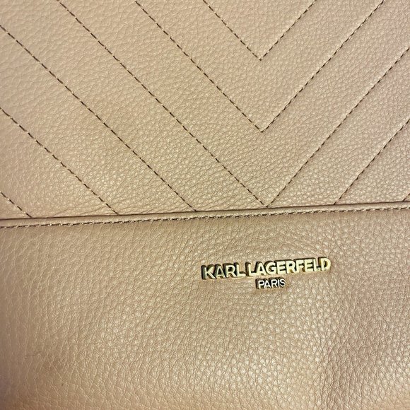 Karl Lagerfeld Paris Pink Quilted Leather Large Shoulder Tote - Picture 11 of 13